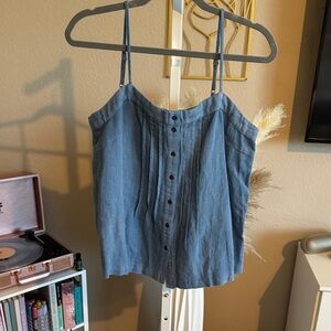 Blue Button-Down Women's Top